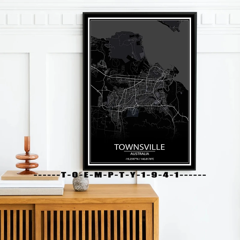 Australia Cities Map Dark Poster Canvas Printing Australia Maps Cities Map Wall Art Prints Home Room Wall Decoration