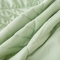 Solid Color Quilted Fitted Sheet Set - Deep Pocket Sheet with 2 Pillowcase, Soft Mattress Cover Suitable for Fall Winter Spring 6