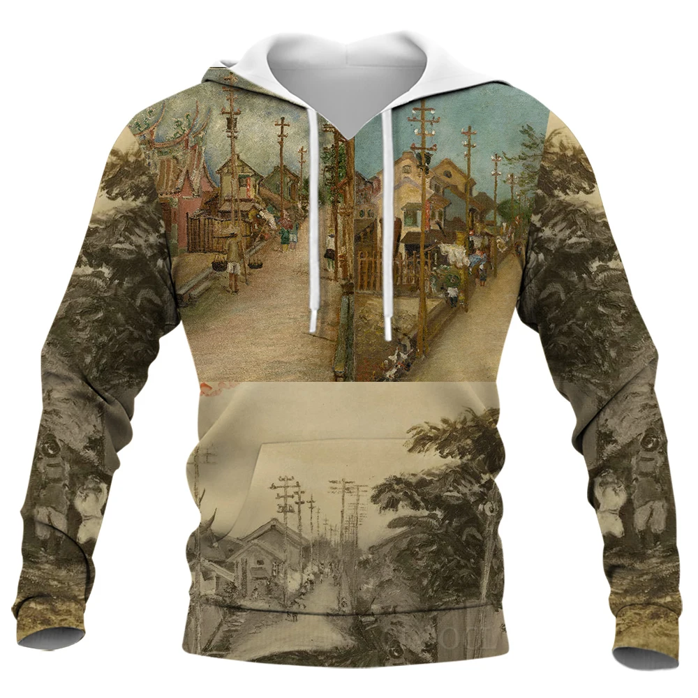 CLOOCL Men Hoodie 3D Graphics The Garden of Earthly Delights Printing Pullover Women Hooded Long Sleeves Unisex Casual Clothing