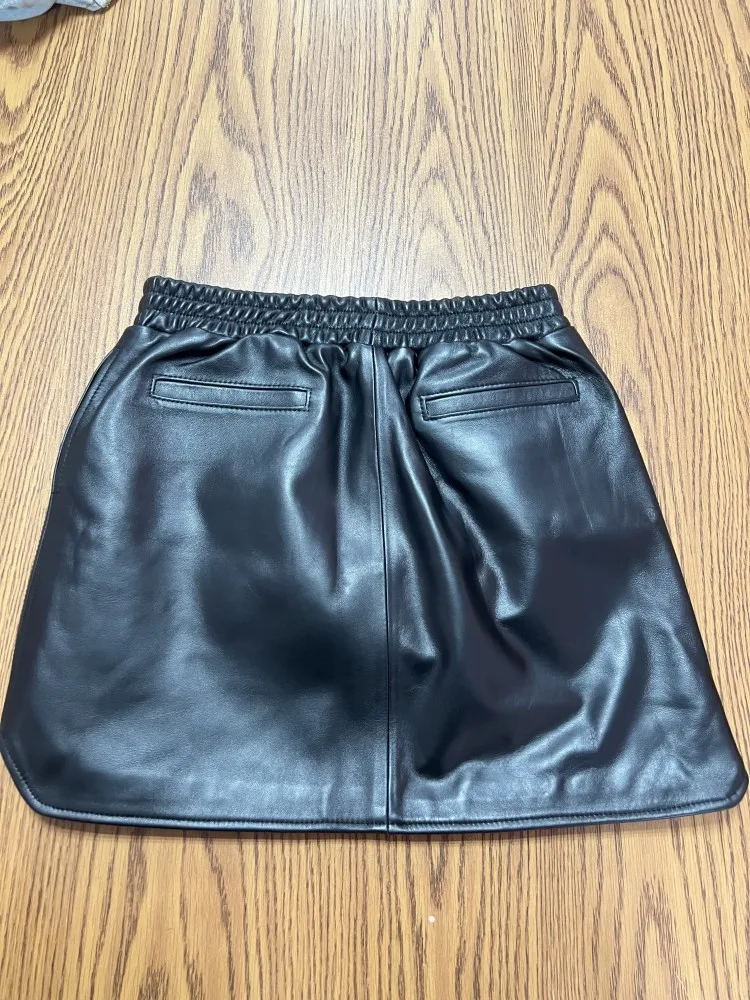 Leren rok leren rok, halflange rok en winter halflange split