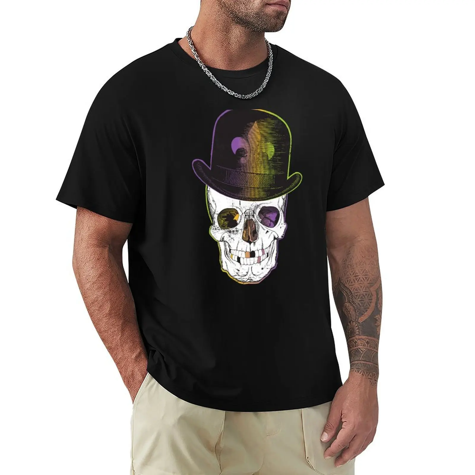 

New Orleans Vintage Steampunk Skull T-Shirt oversized t shirt quick-drying plus sizes summer top plus size men clothing