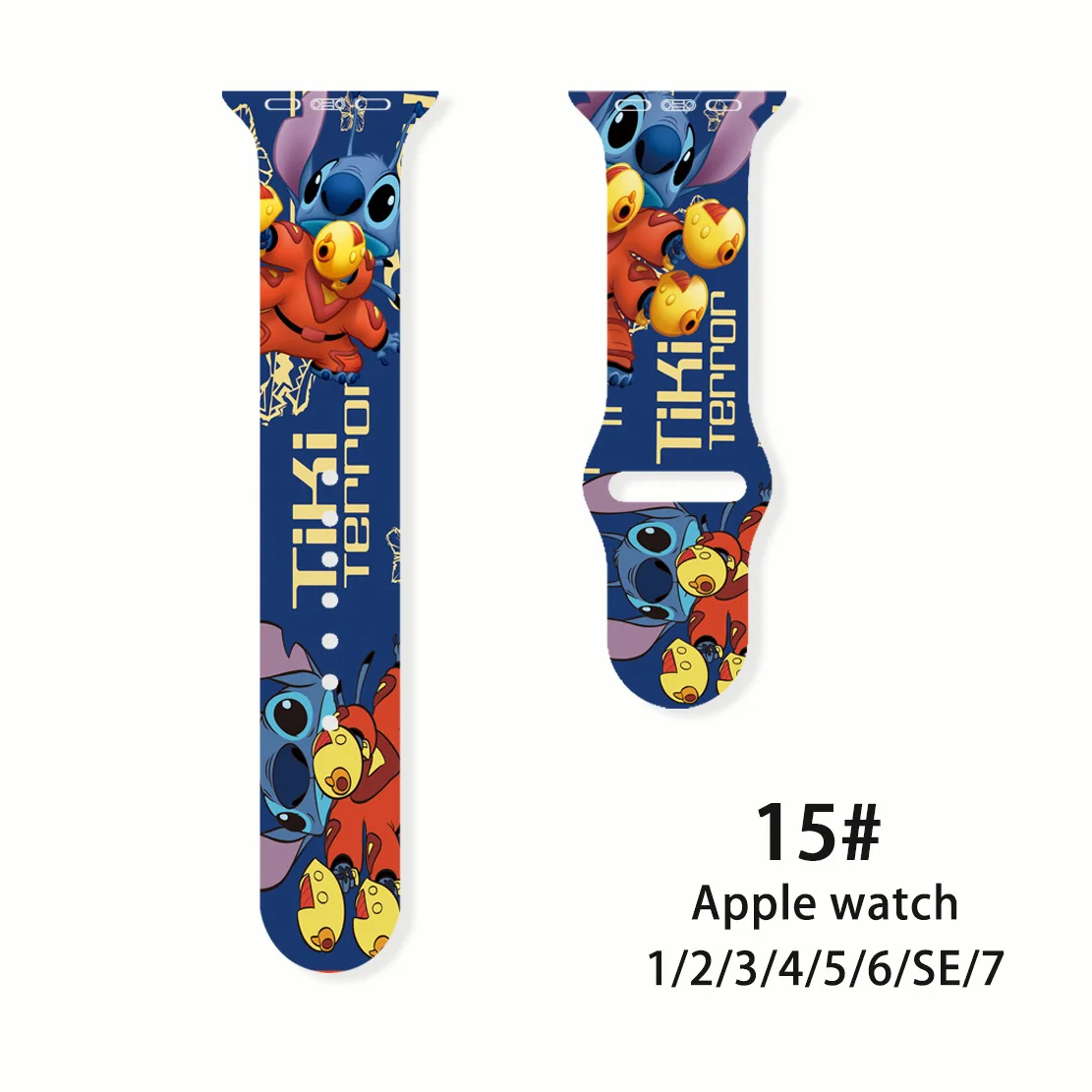 thumbnail image 1 of Disney Stitch-Correa de silicona para Apple Watch, pulsera de 42mm, 44mm, 45mm, 38mm, 41mm para iWatch 4 5 6 7 SE, 1 of 5