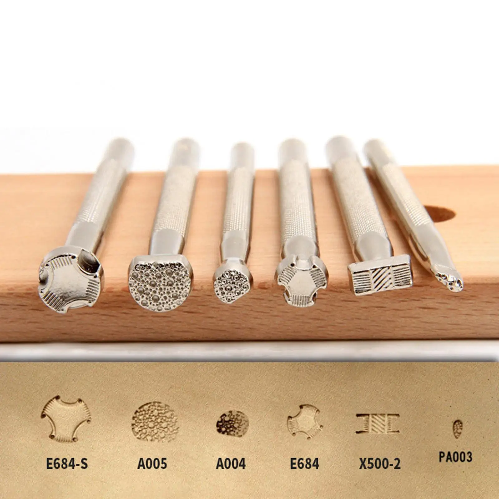 Set of 6 Alloy Leather Stamping Printing Tools for Craft DIY Art