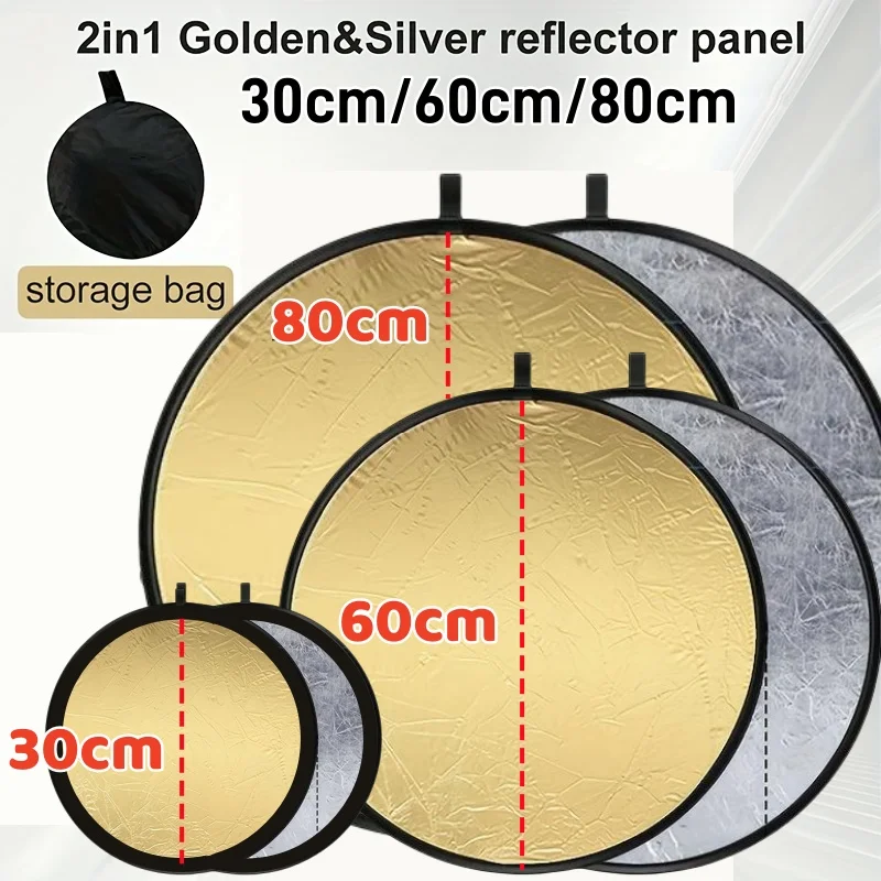 Photography Reflector Foldable Portrait Fill Light Board Enhance Gloss Reflective Panel For Outdoor Live Streams Photo Shoots photography reflector