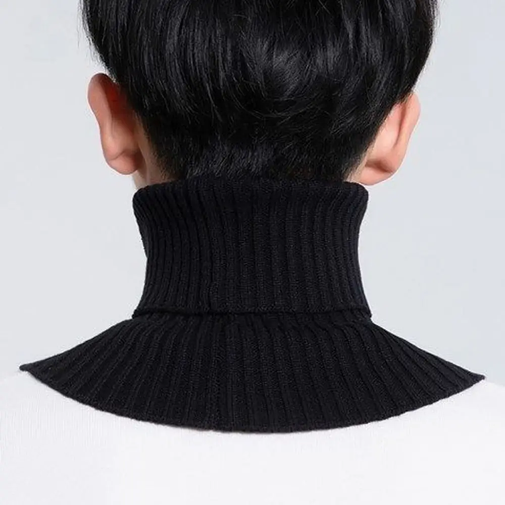 Coring Wool Detachable Scarf Solid Color Apparel Accessories Men Fake Collar Scarf Knitted False Collar Neck Sleeve