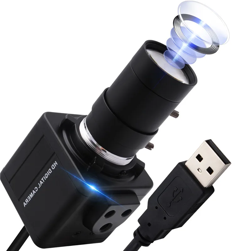 ELP 4K usb webcam CS 5-50mm/2.8-12mm varifocal lens zoom usb camera for windows, linux system