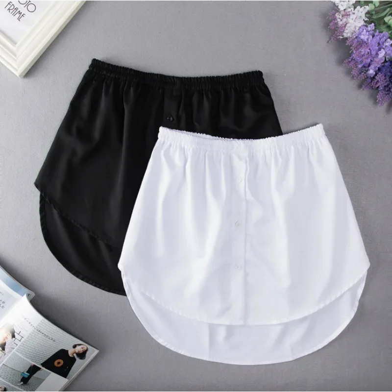 

Detachable Underskirt Women Fake Shirt Irregular Skirt Tail Blouse Hem Cotton Extender Fake Hem Mini Skirt Fake Hem