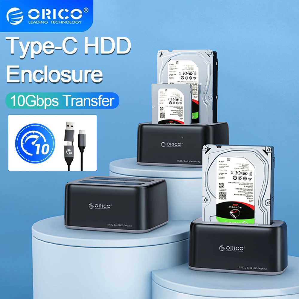 Orico Hdd Enclosure 3.5 Sata para Tipo-c 10gbps Hard Drive Docking Station Hdd Box Dock Hard Drive Enclosure para Hdd Ssd