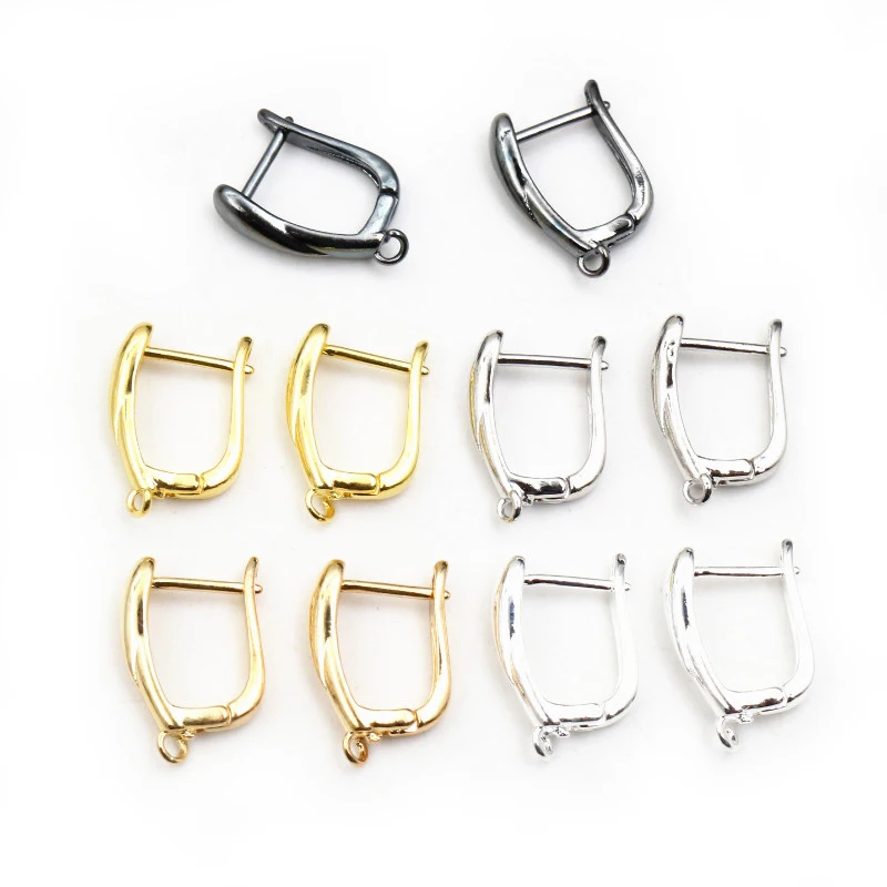 2-Styles French Earring Hooks Lever Back Open Loop Setting for DIY Earring Clips Clasp Jewelry Making Accessories Findings 10pcs