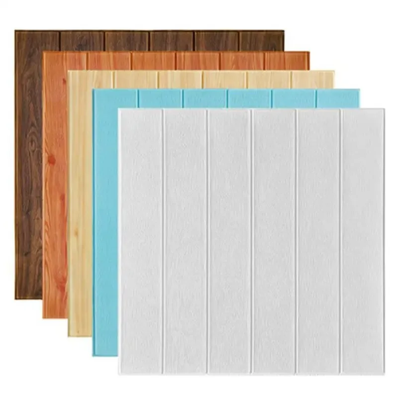 10Pcs-30Pcs 35*35cm 3D Wood Grain Wall Sticker Self Adhesive Waterproof Living Room Kitchen Background Wall Decoration