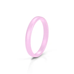 Elegant Multicolor Ceramic Ring - Sleek and Minimalist Jewelry - 9 (Pink)