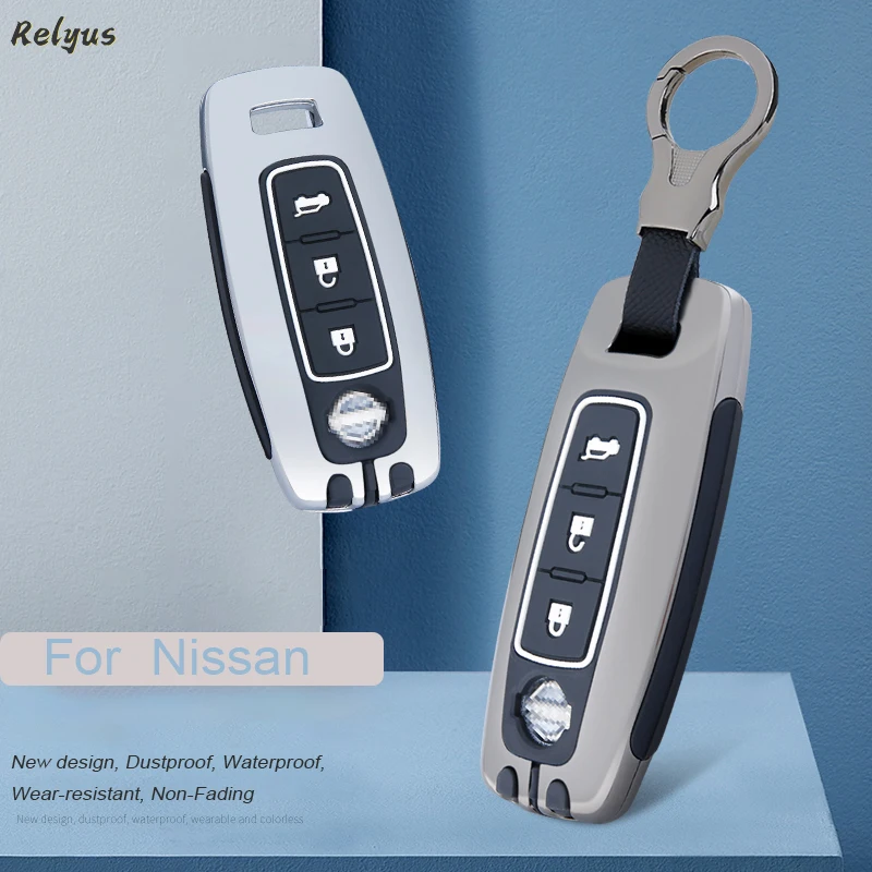 New Metal Silicone Car Remote Key Case Cover Shell Per Nissan Juke 2023 X-Trail T33 Qasqhai J12 Qashqai 2022 Ariya Altima Teana
