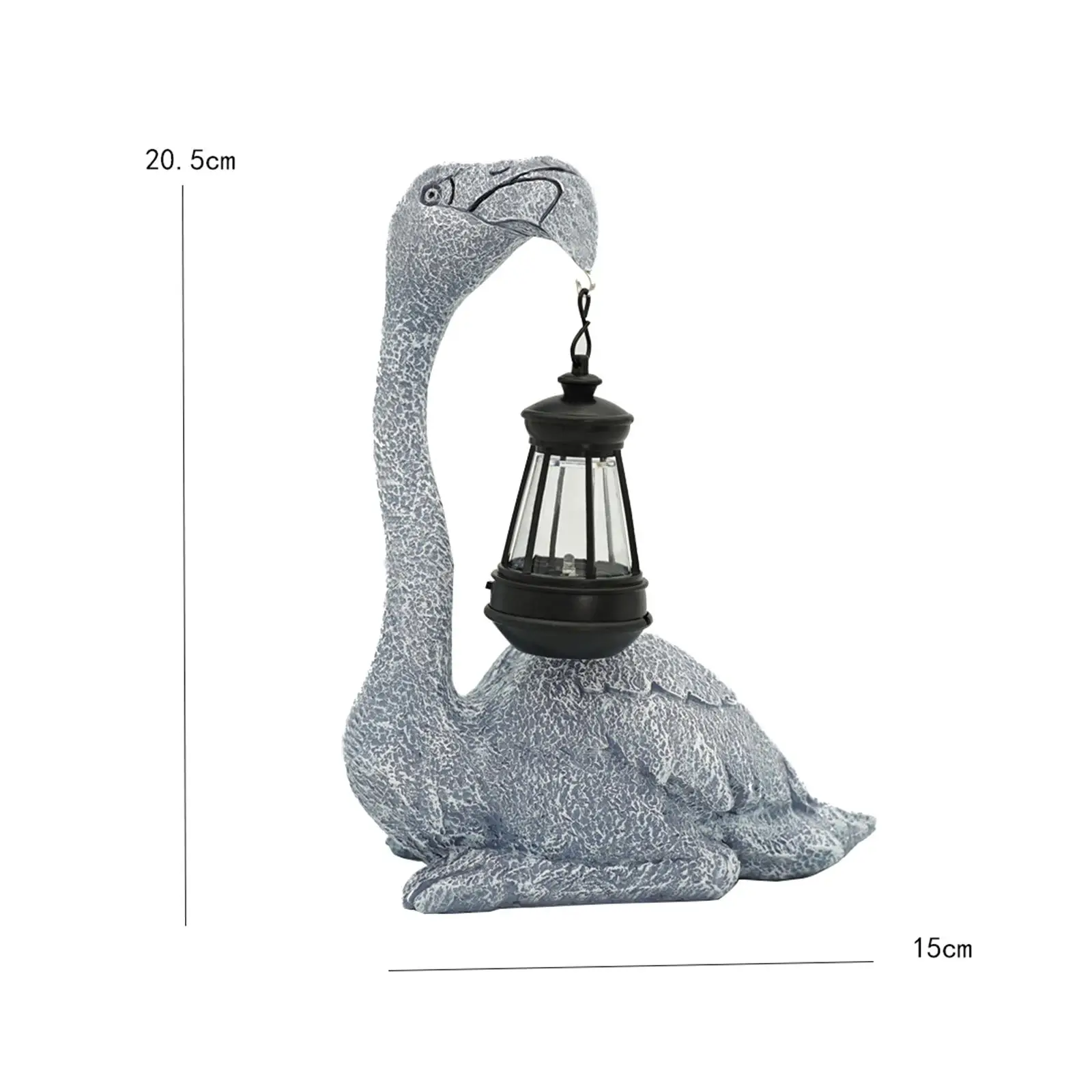 Flamingo Figurines Solar Lamp Resin Flamingo Decor for Porch Balcony Outdoor