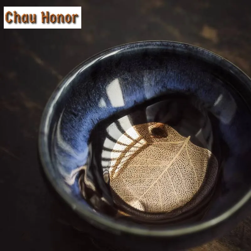 Tianmu Glaze Teacup Household Ceramic Kung Fu Tea Set Accessories Master Personal Single Mug Porcelain Teaware Customized Gift