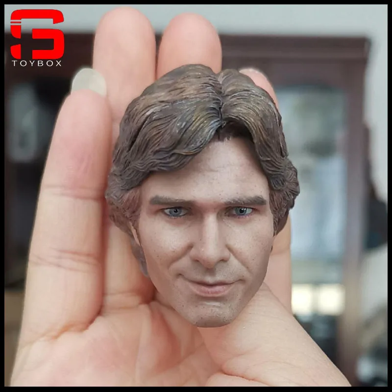 

For Collection 1/6 Han Solo Head Carving Smiling Harrison Ford Head Sculpt Fit 12'' Male Action Figure Body Model