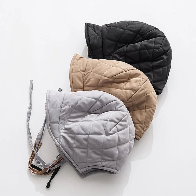 

Autumn Winter Black Khaki Grey Bomber Hats Solid Plaid Outdoors Cycling Skiing Windproof Warm Earflap Caps 56-58cm