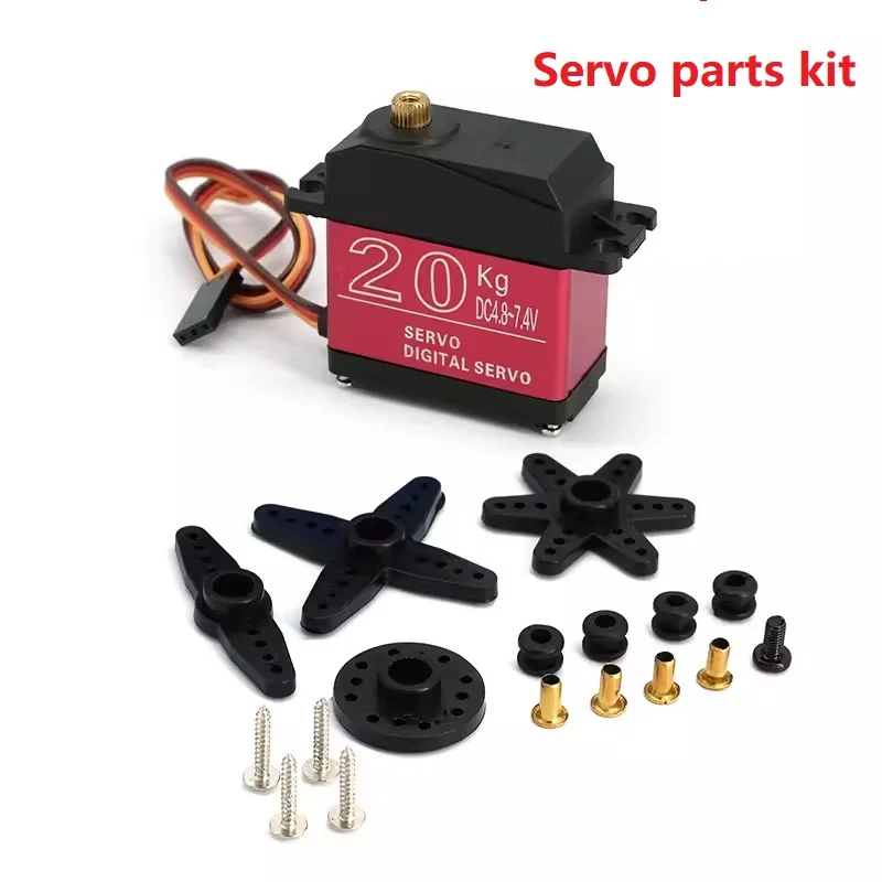 Vue en coupe d'un servomoteur 25kg montrant engrenages métalliques et circuit imprimé