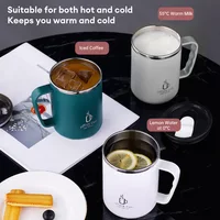500ml Thermal Coffee Cup Double Wall Stainless Steel Heat Insulated Coffee Milk Mug with Handle and Lid Travel Drinking Tumbler 4