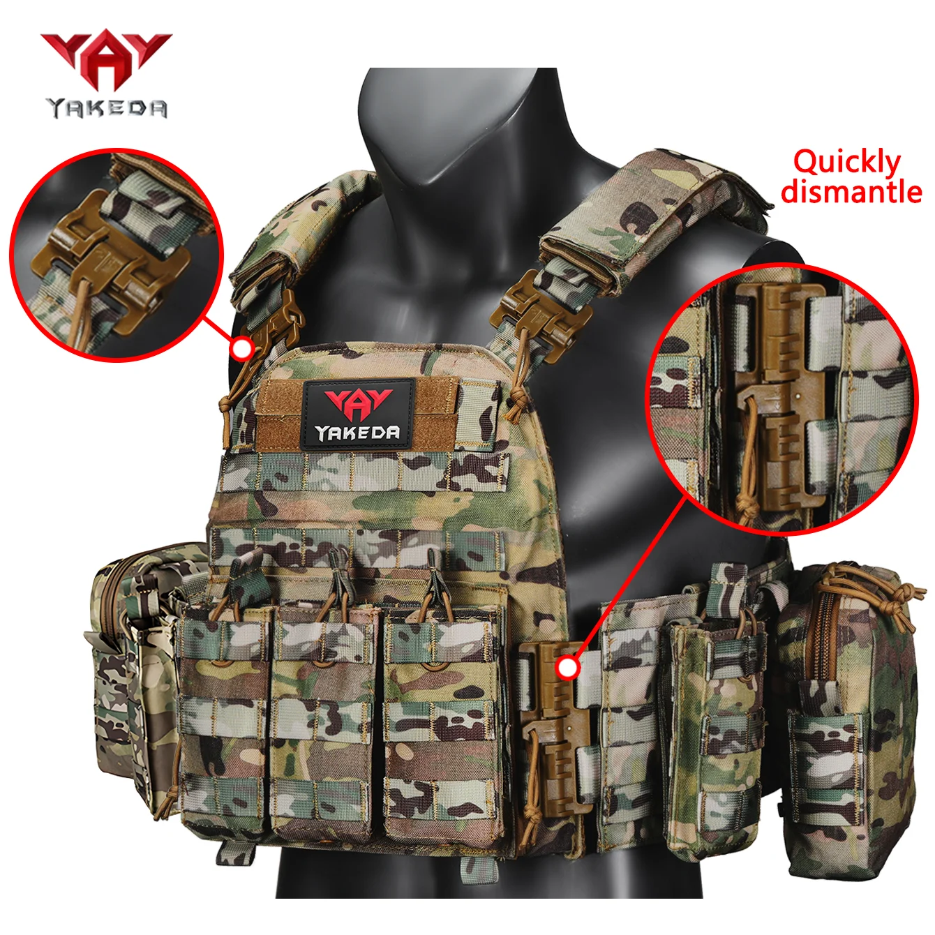 Quick Release Three in One Hunting Equipment Bag Vest