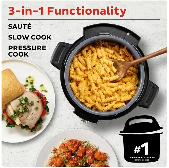 6QT Easy 3-in-1 Slow Cooker, Pressure Cooker, and Sauté Pot 4