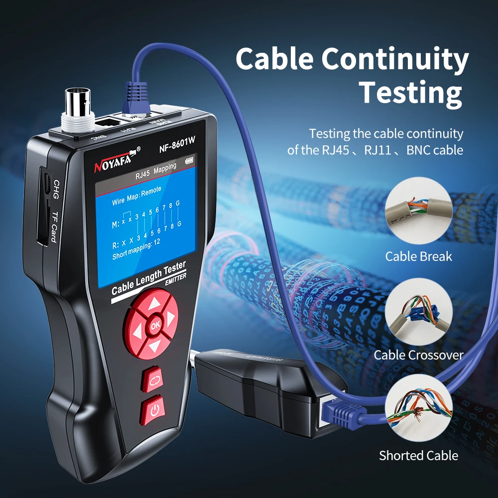 NF-8601W Original Updated Function Multipurpose network tester OE/PING Tester Measure Cable Length 8pcs Remot Line Tracker