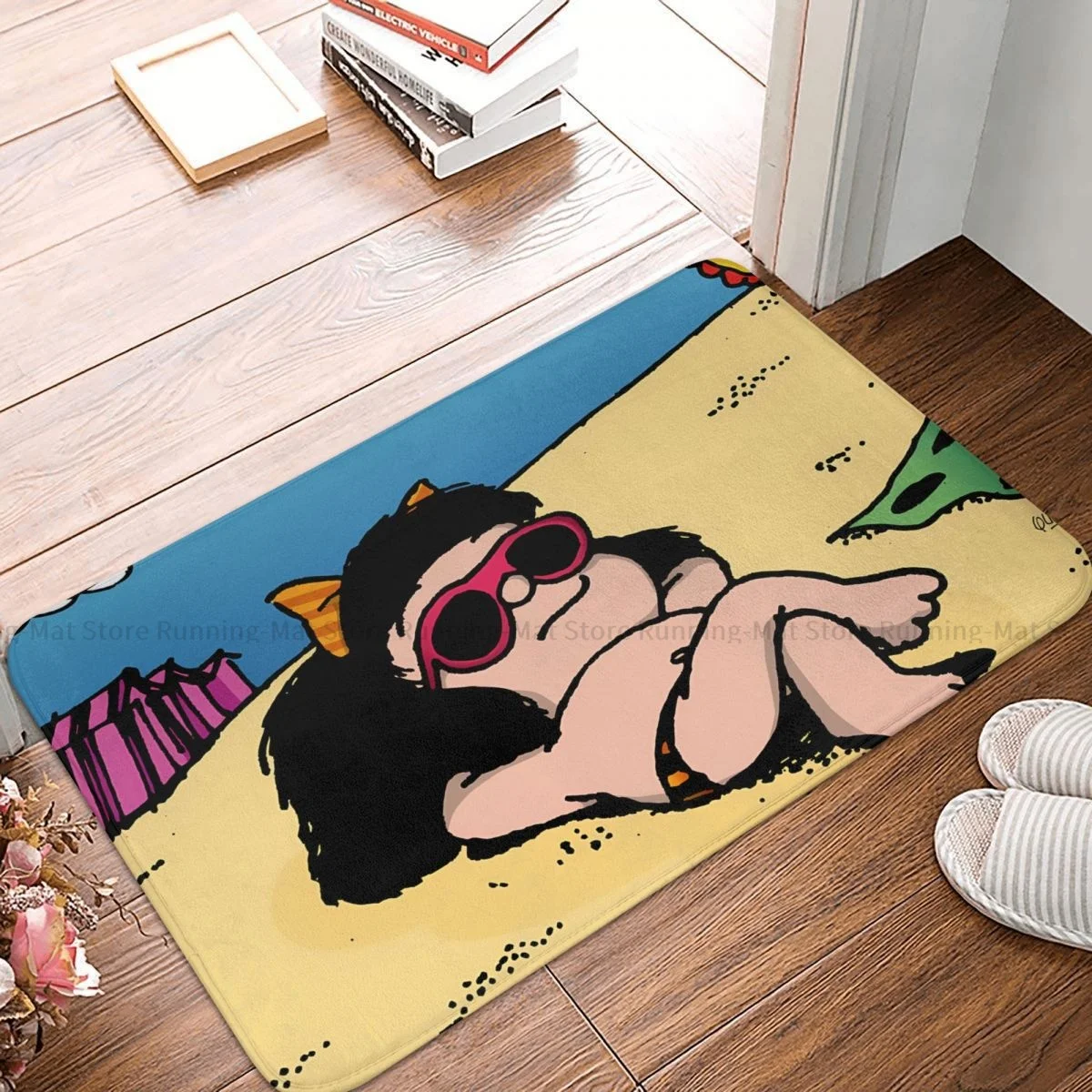 

Мультяшный комикс Mafalda, нескользящий дверной коврик, коврик для ванной в стиле Харадзюку, Молитвенный Ковер, искусственный Декор