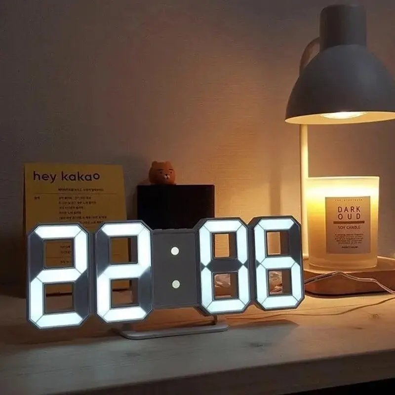 Digital Clock 3D Simple Desktop Decoration Living Room Bedroom Study Room Wall LED led digital clock,3d number wall clock,3d wall clock
