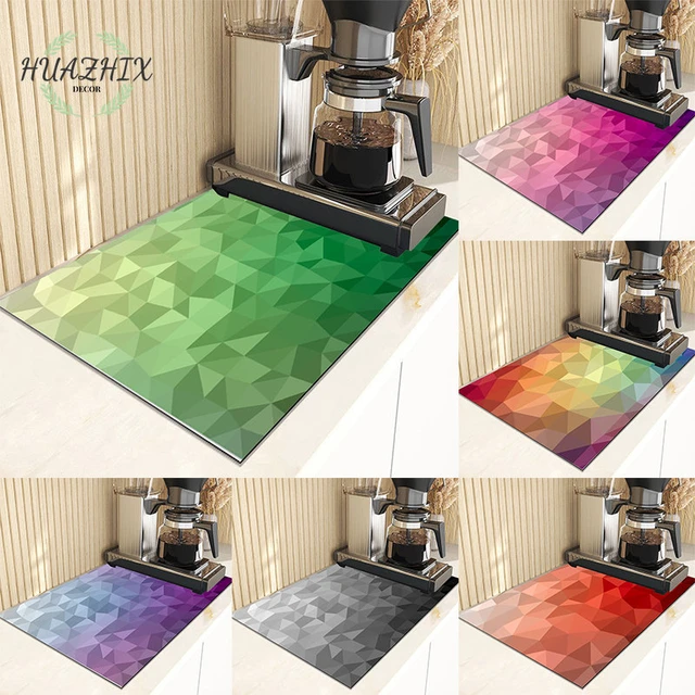 Gradient Watercolor Absorbent Mat Coffee Dish Mats Kitchen Counter Draining  Pad Quick Drain Tool for Bathroom Sink Non-slip Pads - AliExpress