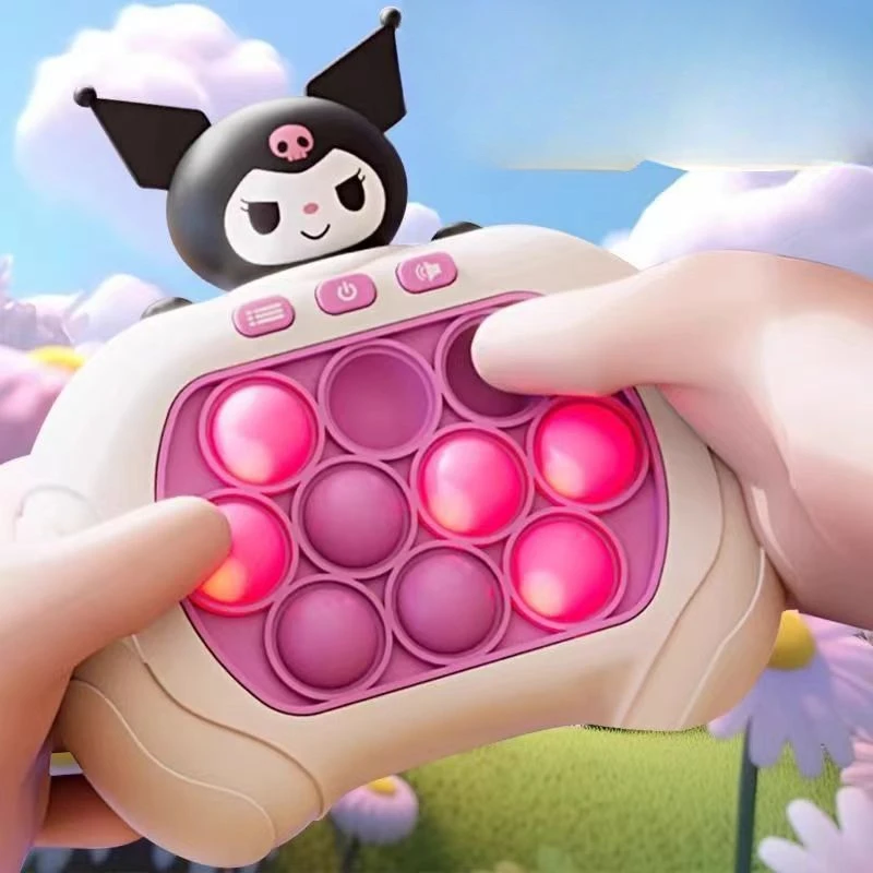 

Sanrio Kawii HelloKitty Kuromi Items Quick Push Bubbles Game Machine Kids Cartoon Fun Whac-A-Mole Squeezing Toys Gifts Stay Kids