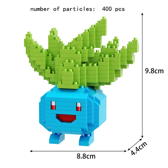 TAKARA TOMY 41 styles Pokemon Pikachu Building Blocks 3D DIY Educational Model Ornament Mewtwo Micro Small Assembled Block Brick 7079