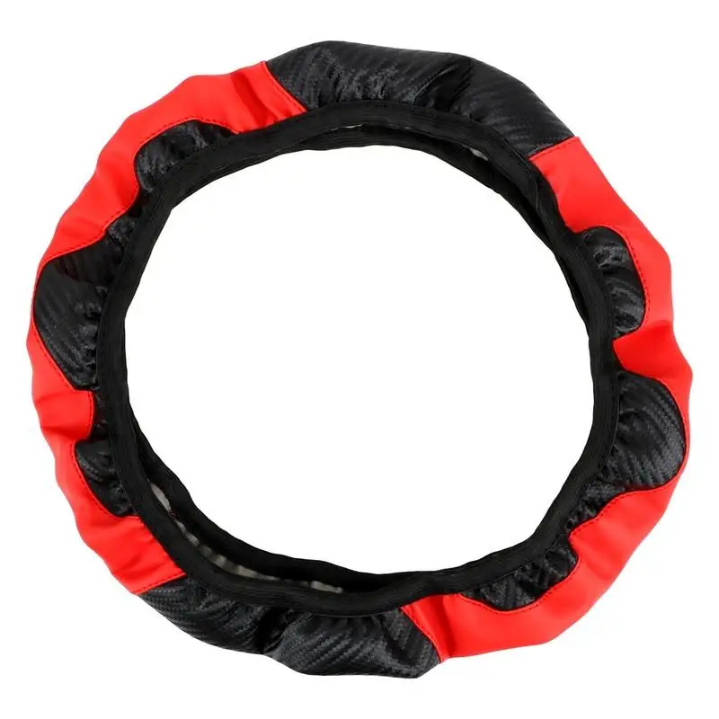 Breathable Anti-Slip PU Leather Car Steering Wheel Cover - 38cm Auto Interior Accessory