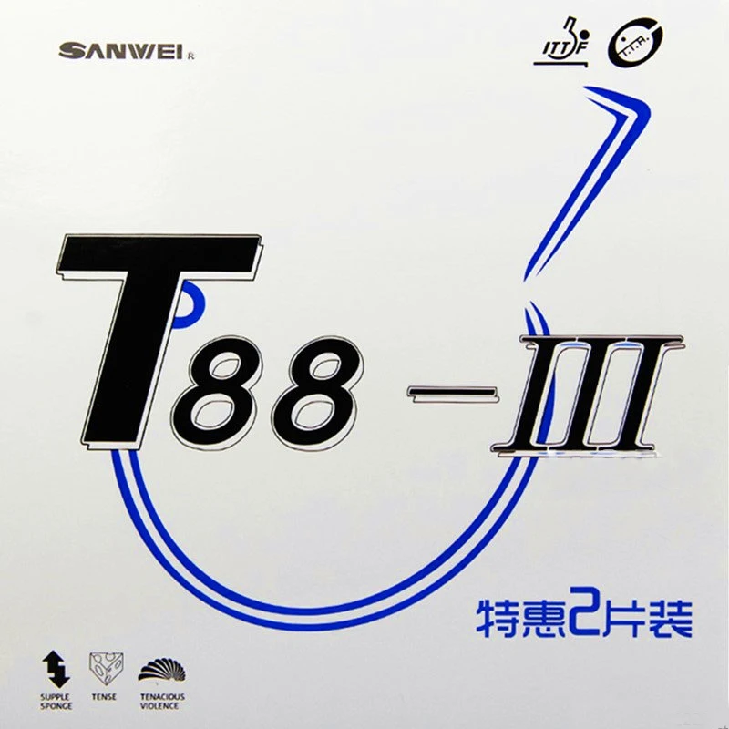 

Original SANWEI T88 III (T88-3) Table Tennis Rubber (Half-sticky, loop) with Sponge Pimples In SANWEI Ping Pong Rubber