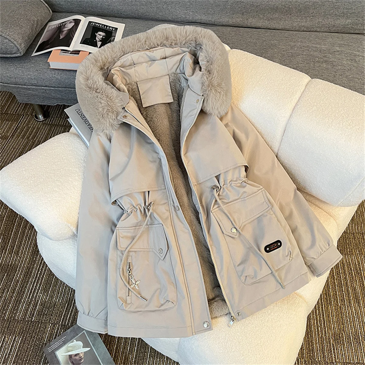 Winter Warm Parkas Jacket Women New Fashion Korean Loose Hooded Thick Casual Cotton Padded Coat Female Overcoat Casual Lady Tops