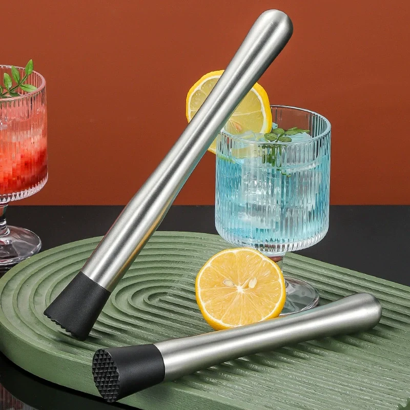 Stainless Steel Crushed Ice Hammer Multifunctional Popsicle Cocktail Swizzle Stick Fruit Lemon Muddle Pestle Bar Tools