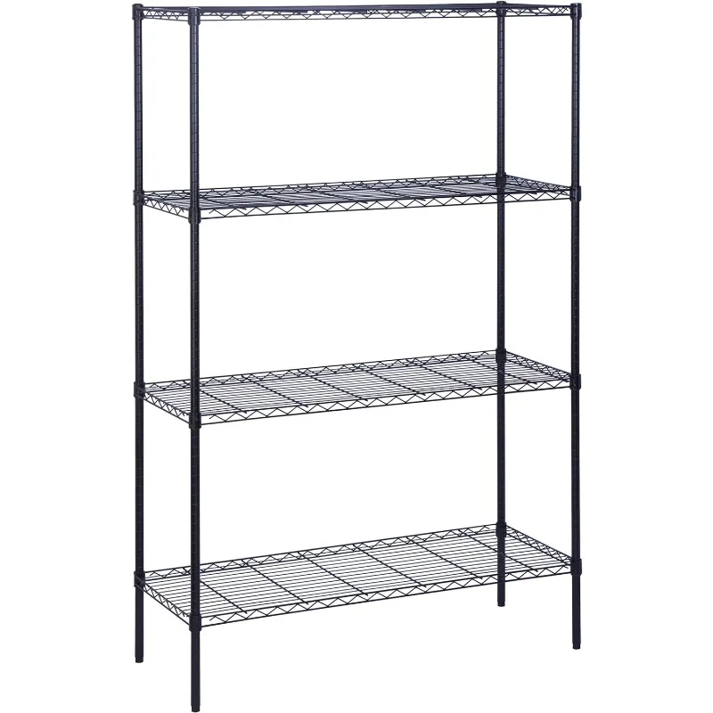 

Honey Can Do 4-Tier Adjustable Shelving Unit with 350-lb Shelf Capacity, Black SHF-05225 Black