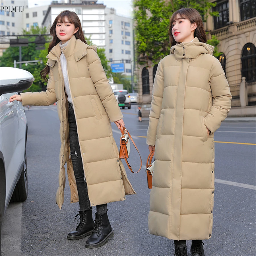 Casual-Overcoats-Snow-Wear-Hooded-Long-Parkas-Cold-Outwears-Tops-Korean ...