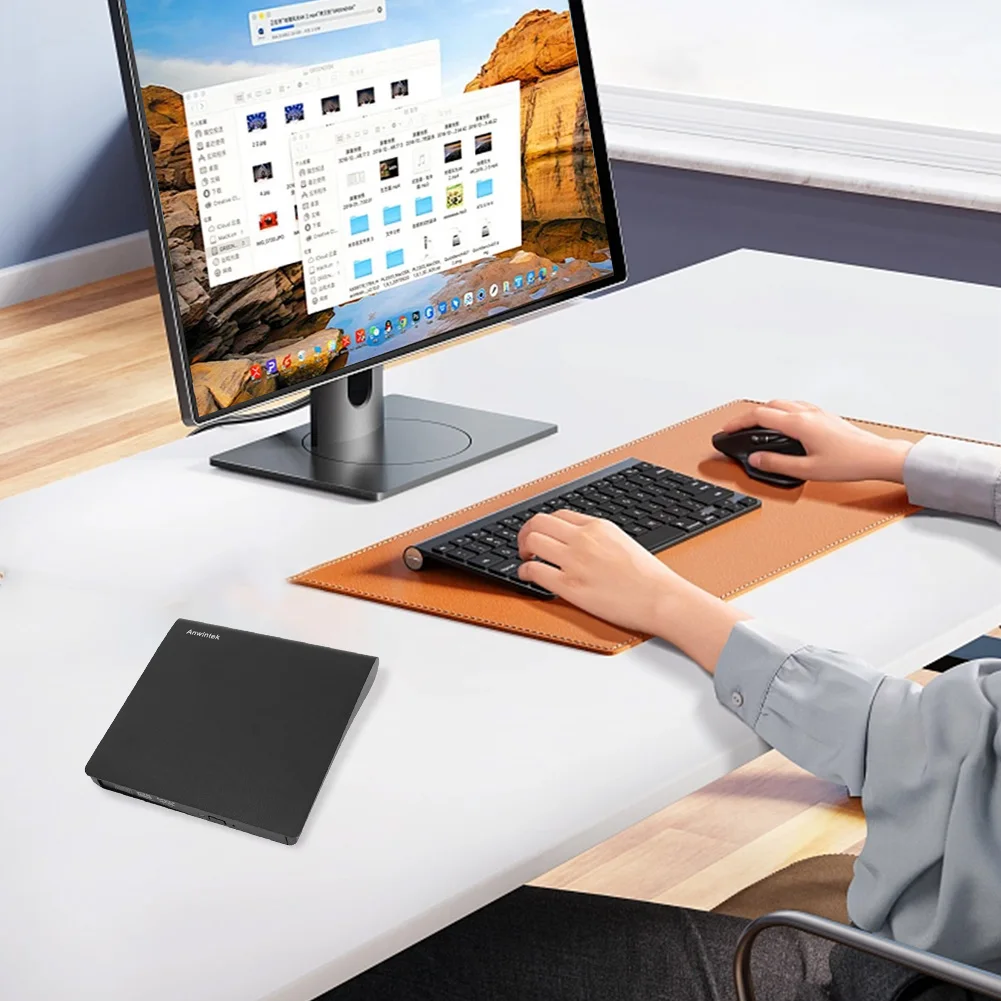 USB 3.0 슬림 라이터 디스크 복사기, 휴대용 DVD 및 CD-ROM 버너 플레이어, C 타입, 노트북 데스크탑 PC 윈도우 리눅스 맥 OS 애플용