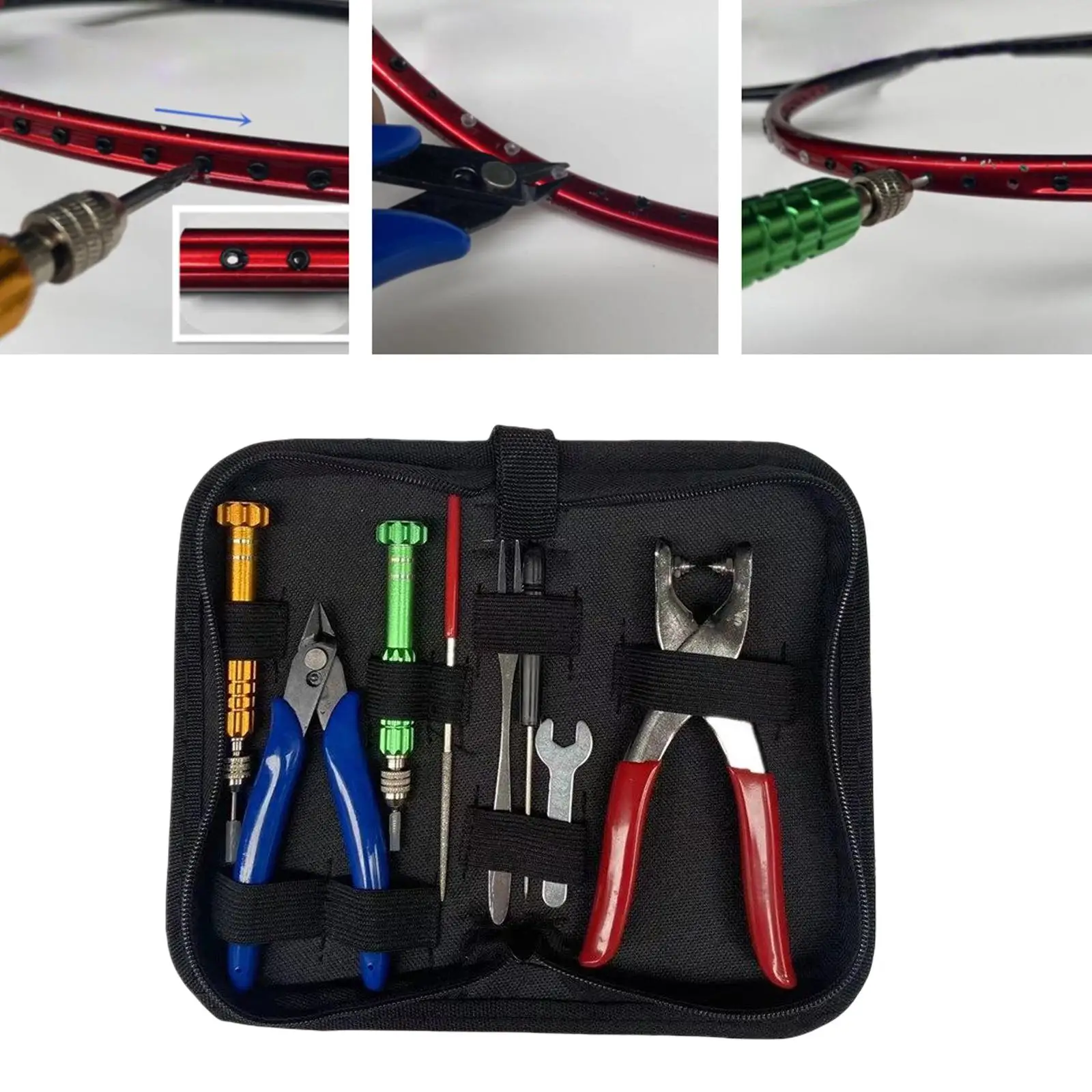 Professional Starting Stringing Clamp Tool Kit Storage Bag Nailer Durable Badminton Racket Plier for Tennis Racket Accessories