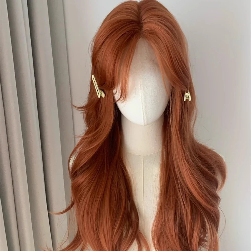 Ashely Orange Wig for Women Lace Front Big Wave Curly Long Hair for Cosplay Daily Use 24inch Pumpkin Color Halloween Wigs