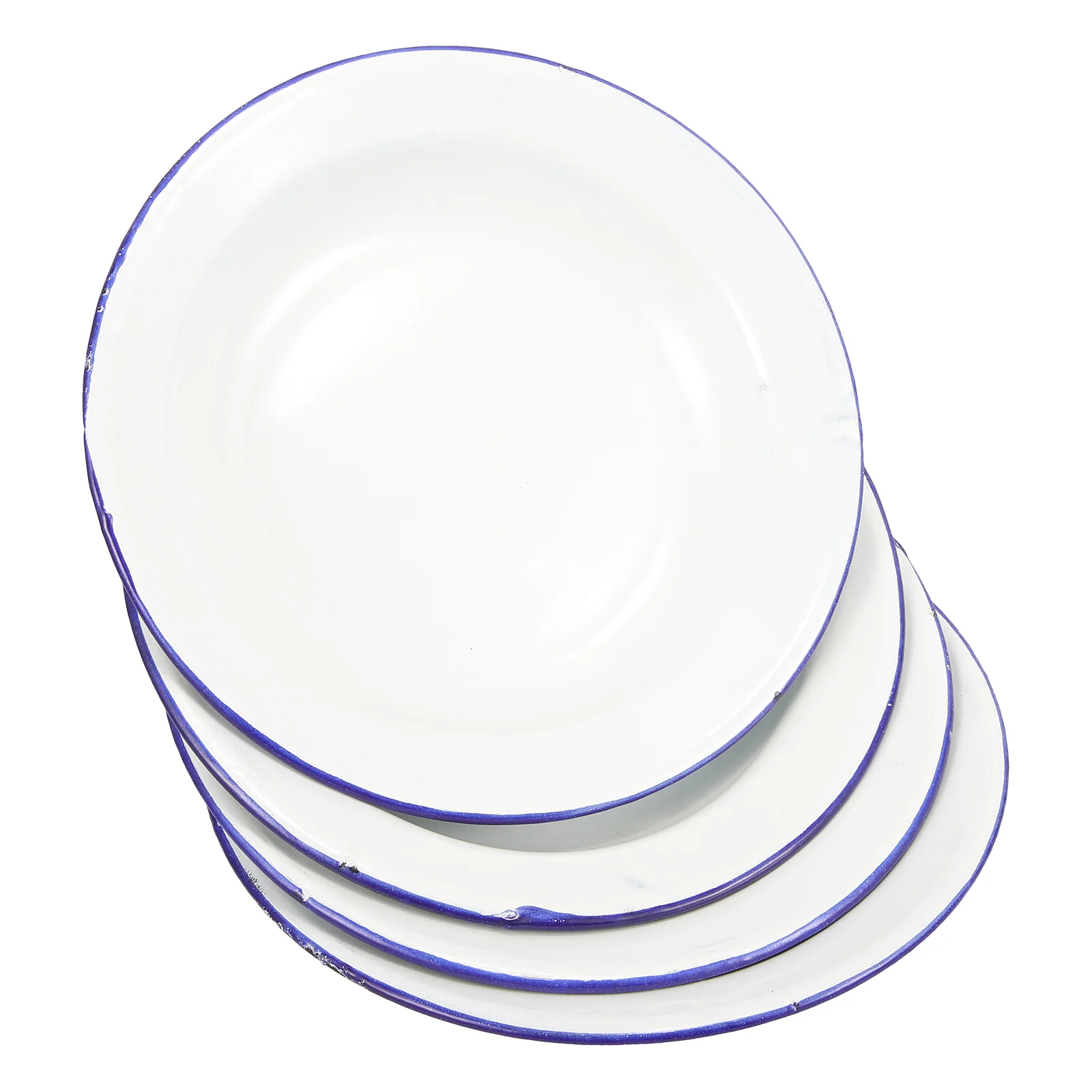 4Pcs Retro Enamel Plates For Serving
