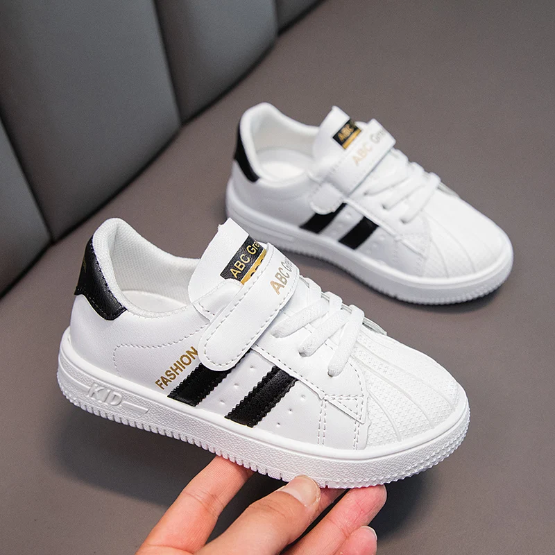 

Four Seasons Shell Toe White Designer Sneakers For Baby Boys Girls Casual Tennis Sports Child Toddler Shoes Kids Sports Running