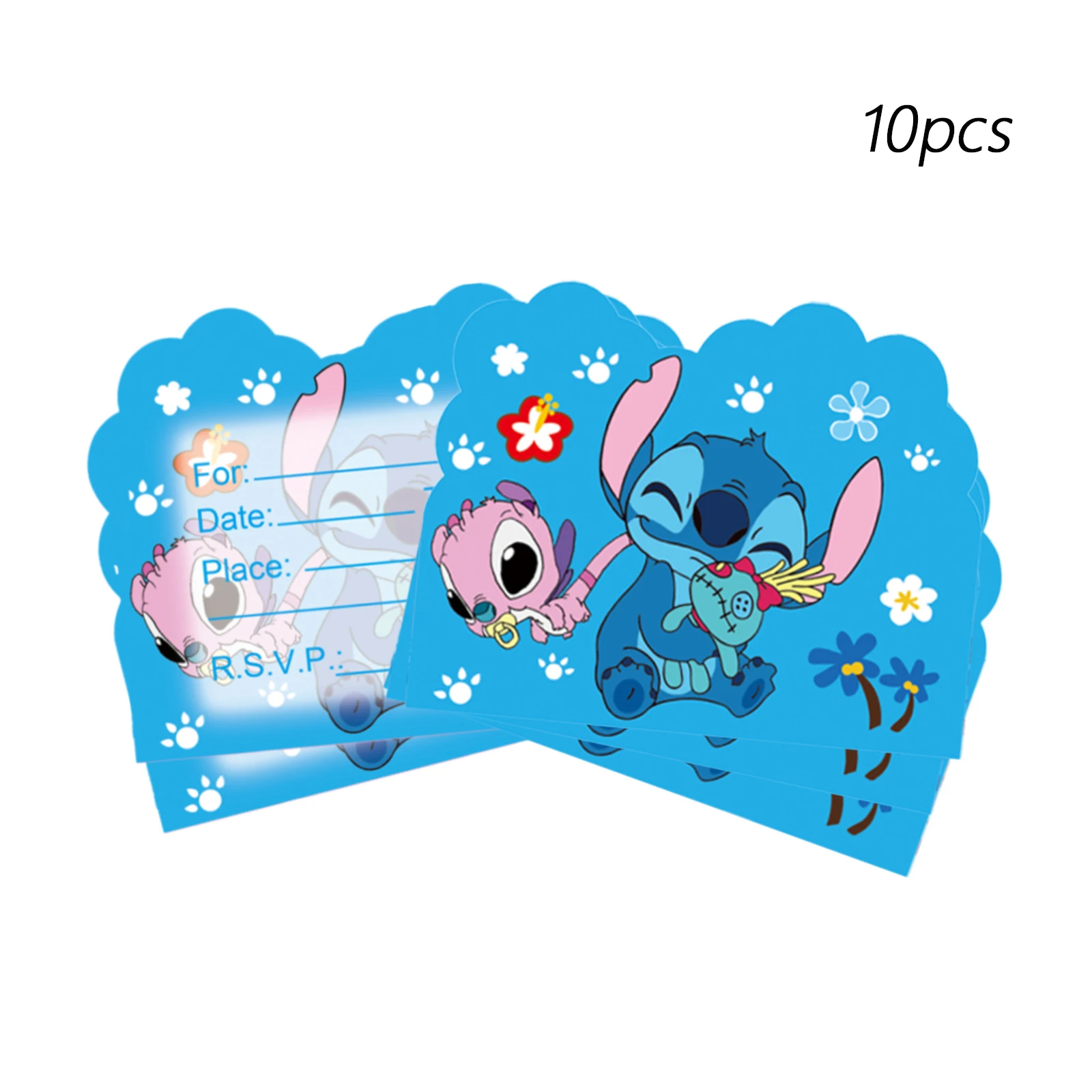10/20/30Pcs Stitch Style Card As Party Invitation DIY Decoration Gift Card Message Card Postcard