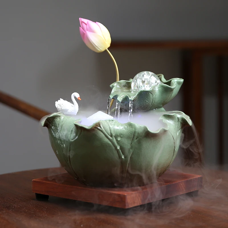 

Creative flowing water decoration, circulating water humidifier, office desktop, living room, porch decoration, opening gift