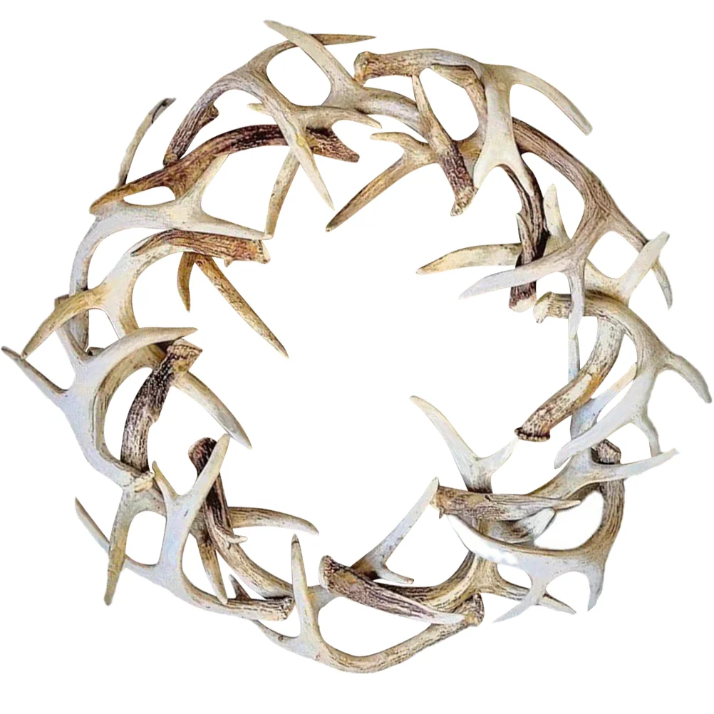 

Christmas Front Door Wreath Xmas Resin Antler Artificial Wreath Party Favor Wall Holiday Home Hotel Shop Christmas Decoration