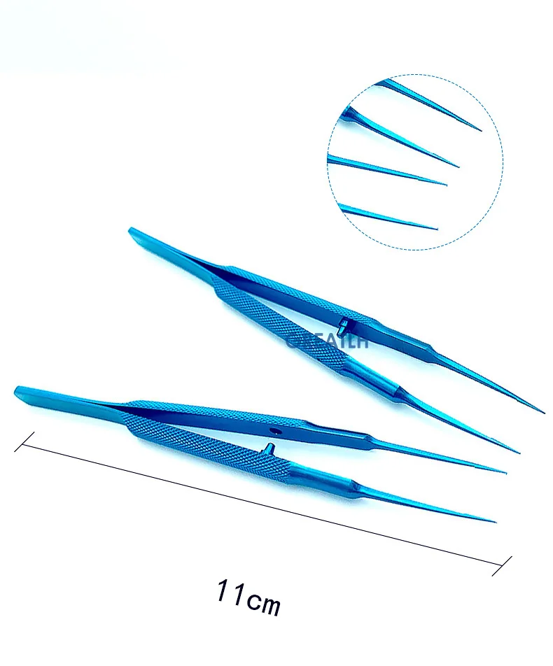 Cornea Scissors Ophthalmic Calipers Capsulorhexis Forceps Ophthalmic Tool 4pcs titanium Ophthalmic instrument set forcep needle holder scissor OR Silicone Sterilization tray