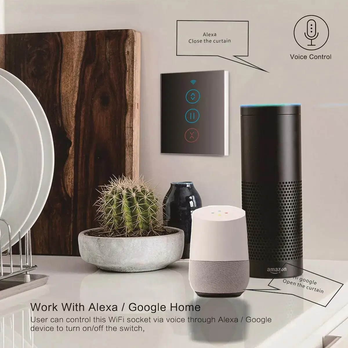 Comprar Tuya WiFi interruptor de cortina inteligente para persiana  enrollable Motor de persiana puertas enrollables funciona con Alexa Google  Home Smart Life