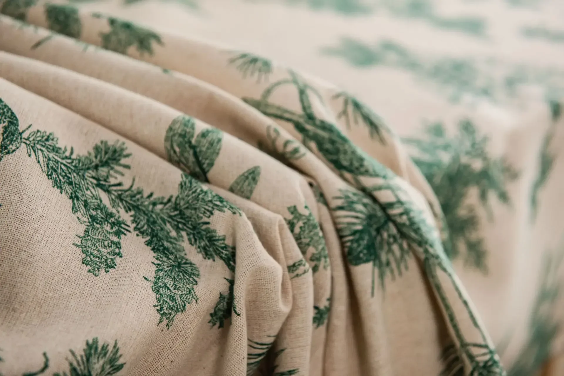 Cotton Linen Printed Pine Rectangular Fitted Tablecloth for mantel mesa party wedding kitchen dining decor table met cover - Image 6
