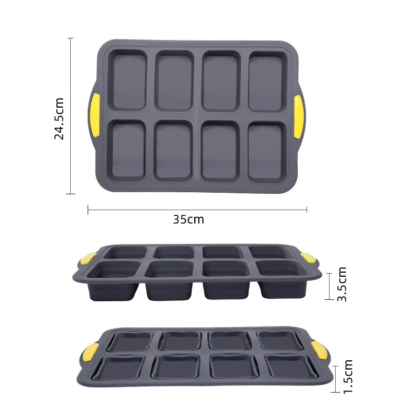 Foldable Silicone Bread Mold Baking Pan Mini Loaf Pans Heat Resistant Baking Moulds Non-Stick Cornbrea Cake Baguette Baking Tray