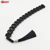 Tasbih Men Natural black agate Row Shape Beads Greece Bracelet Ramadan arab Accessories islamic Eid gift misbaha