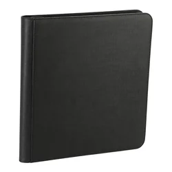 Premium PU Leather Trading Card Binder Album with 12 Pocket Sleeves - Holds 480 Cards (Black)